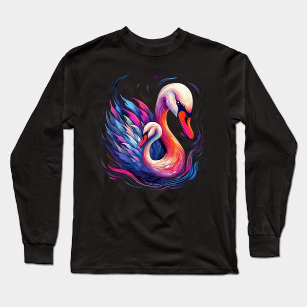 Swan Mothers Day Long Sleeve T-Shirt by JH Mart